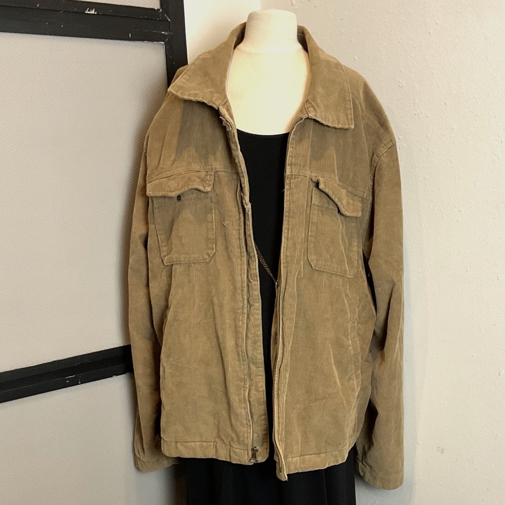 Vtg Bass Corduroy Zip Jacket Sz XL